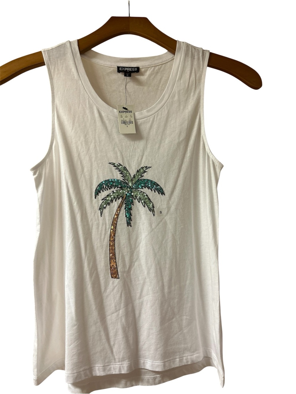 Express White Crewneck Tank Top with Brand Tag